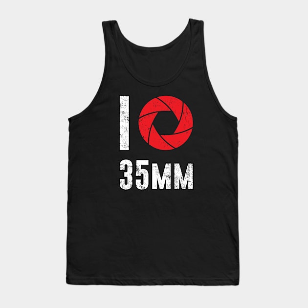 I Love Film Photography - 35mm Retro Camera Hobby Gift Idea Tank Top by PugSwagClothing